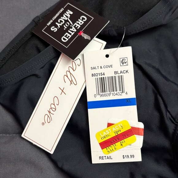 Salt + Cove Juniors' Strappy-Side Swim Boyshorts - Size: XL - NWT - Picture 10 of 11